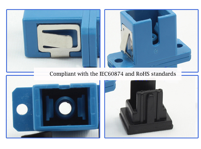 SC Fiber Optic Adapter Singal Mode Singal Core Blue Flange